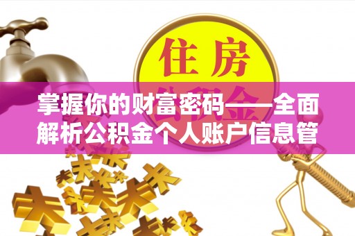 宜川掌握你的财富密码——全面解析公积金个人账户信息管理与优化