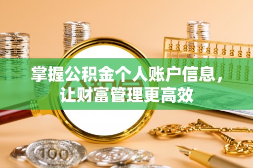 宜川掌握公积金个人账户信息，让财富管理更高效